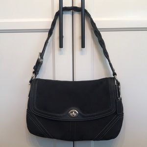 Black canvas Coach shoulder bag